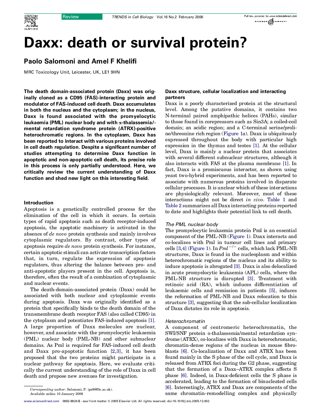 Daxx: death or survival protein?