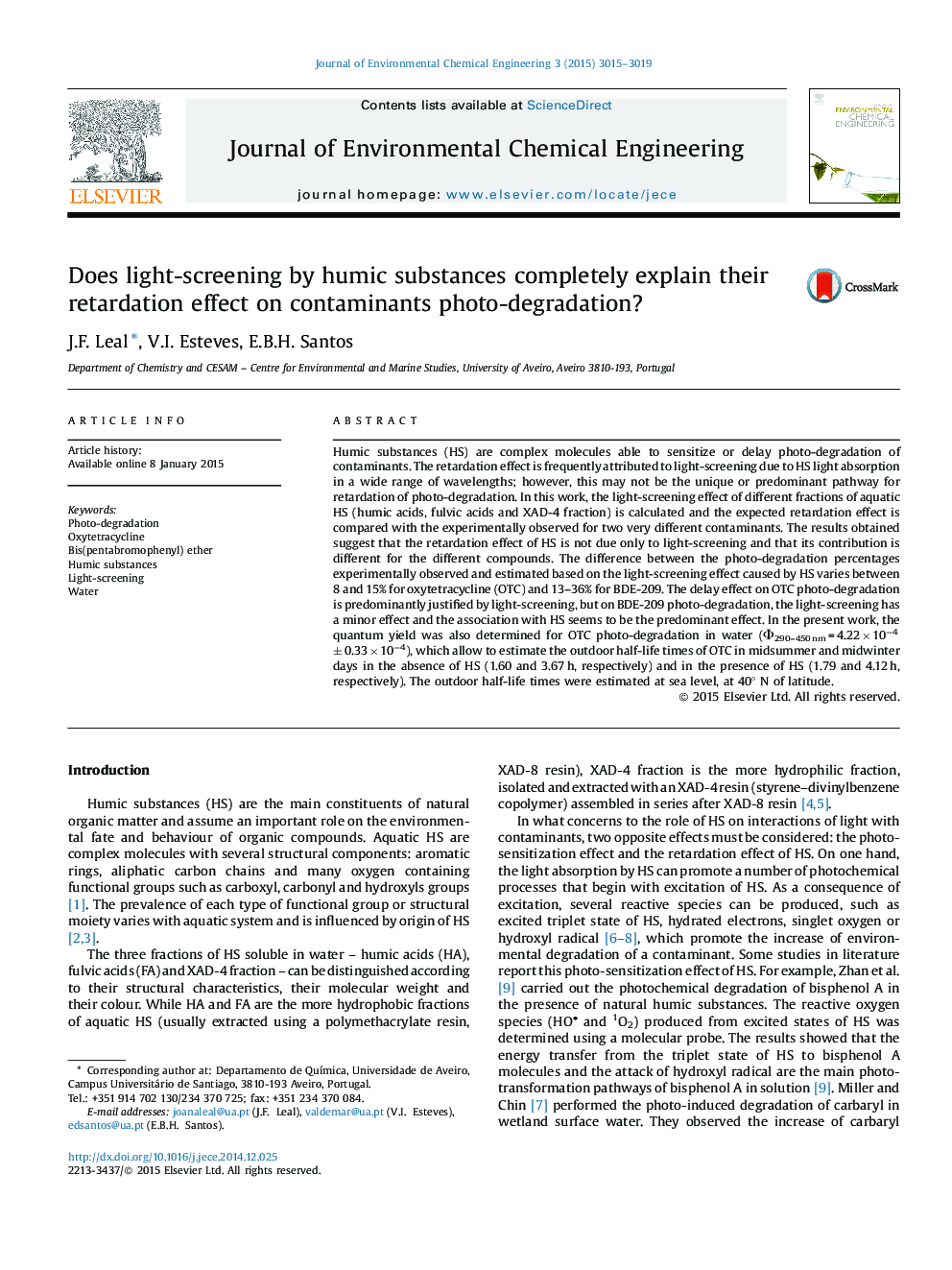 Does light-screening by humic substances completely explain their retardation effect on contaminants photo-degradation?