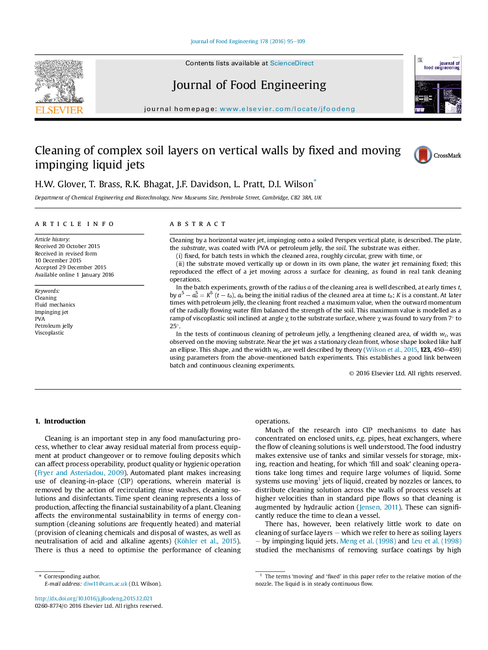 Cleaning of complex soil layers on vertical walls by fixed and moving impinging liquid jets