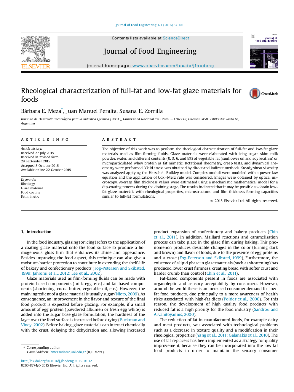 Rheological characterization of full-fat and low-fat glaze materials for foods