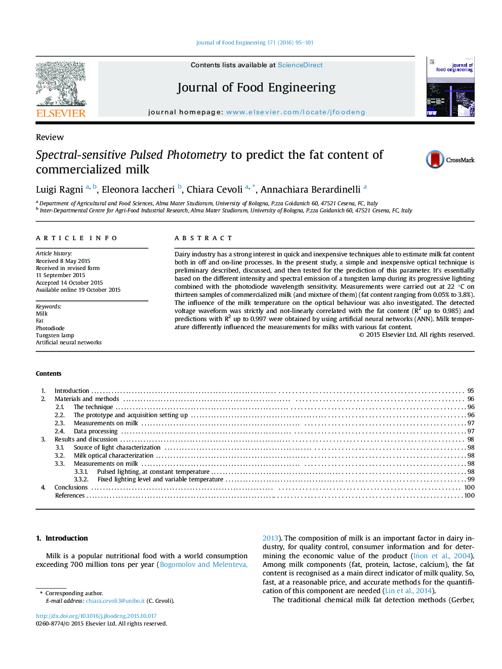 Spectral-sensitive Pulsed Photometry to predict the fat content of commercialized milk