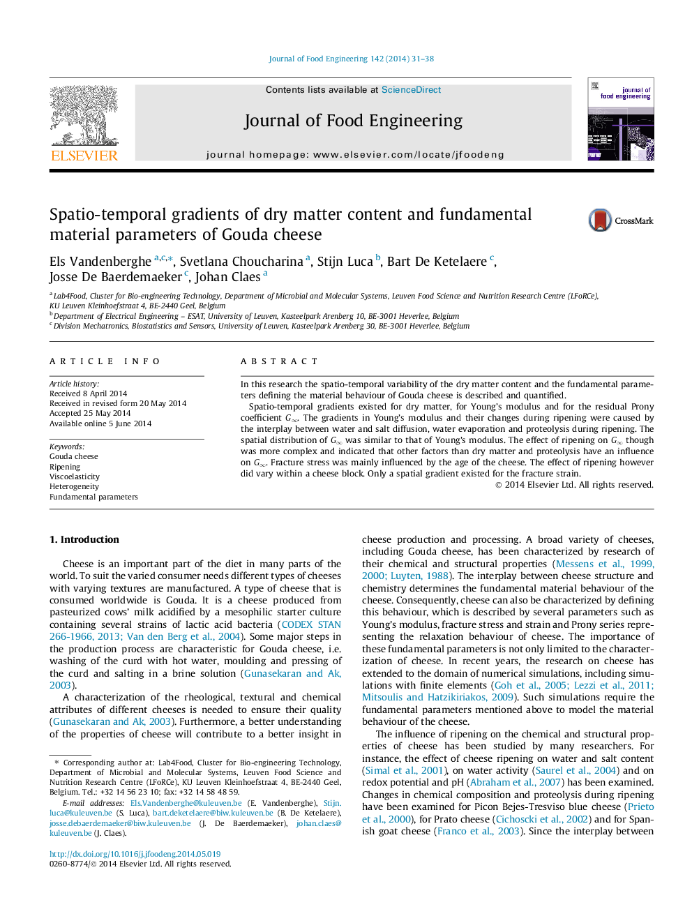 Spatio-temporal gradients of dry matter content and fundamental material parameters of Gouda cheese