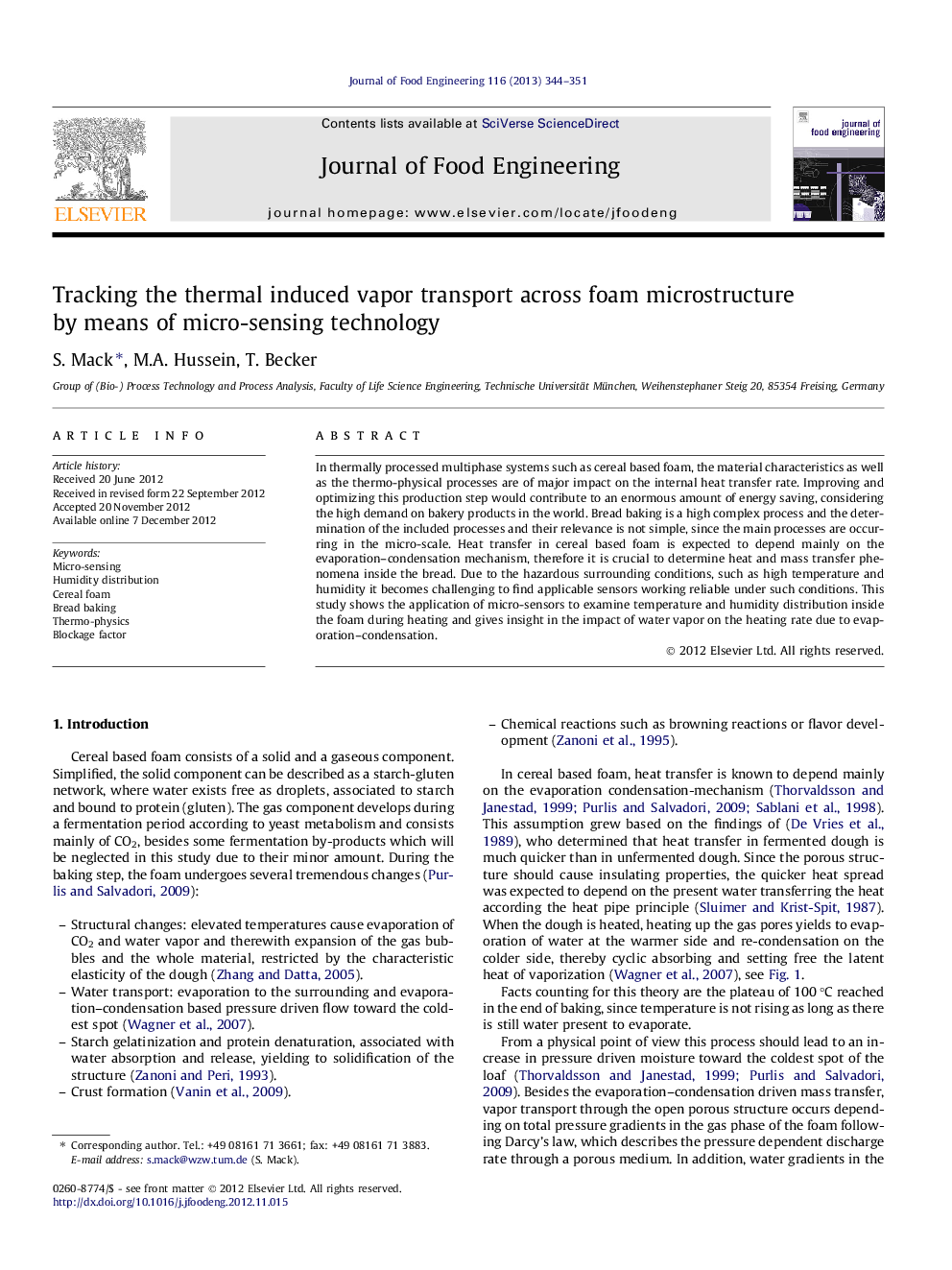 Tracking the thermal induced vapor transport across foam microstructure by means of micro-sensing technology