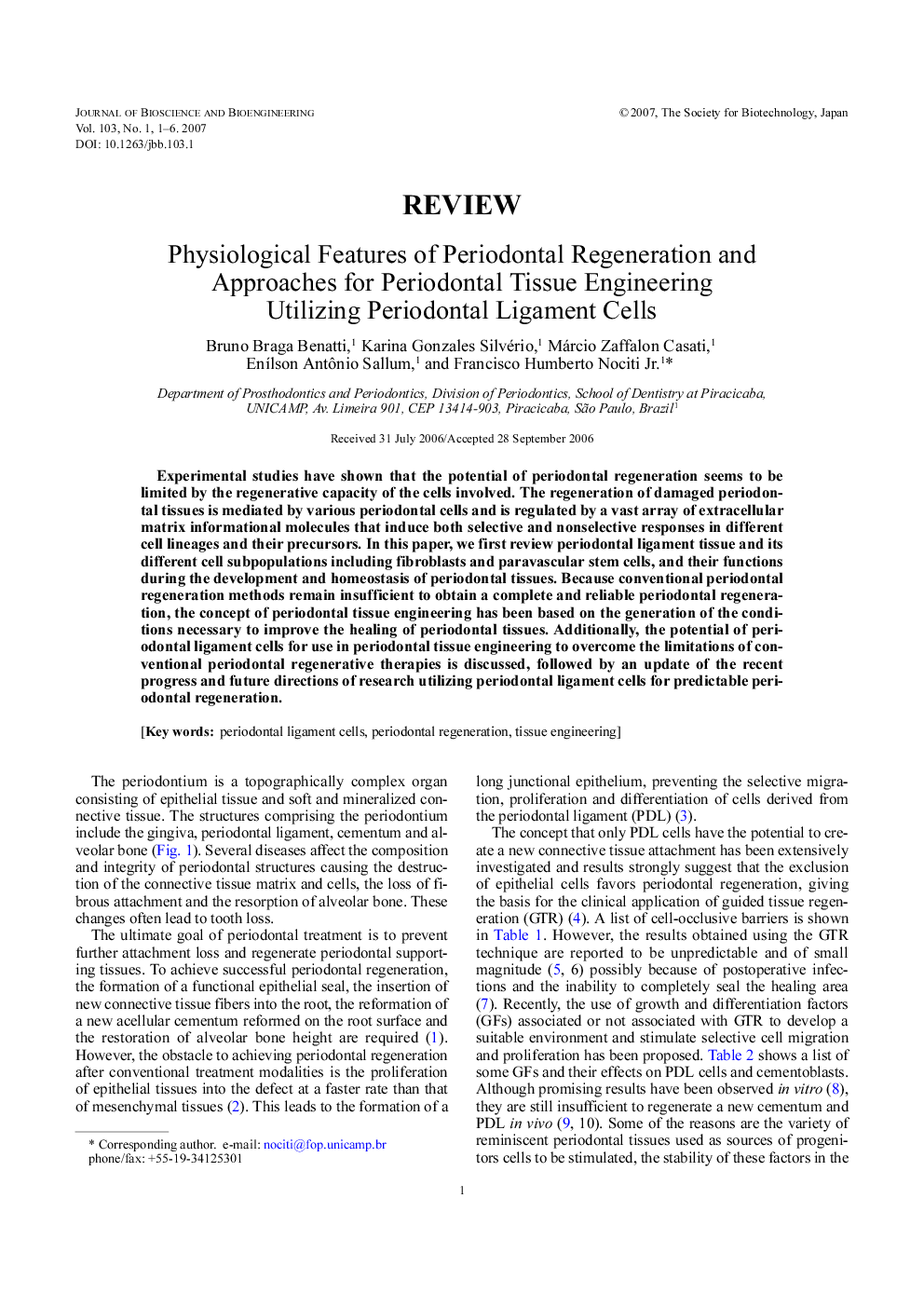 Physiological features of periodontal regeneration and approaches for periodontal tissue engineering utilizing periodontal ligament cells