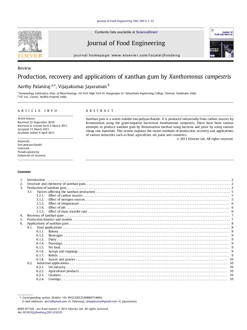 Production, recovery and applications of xanthan gum by Xanthomonas campestris