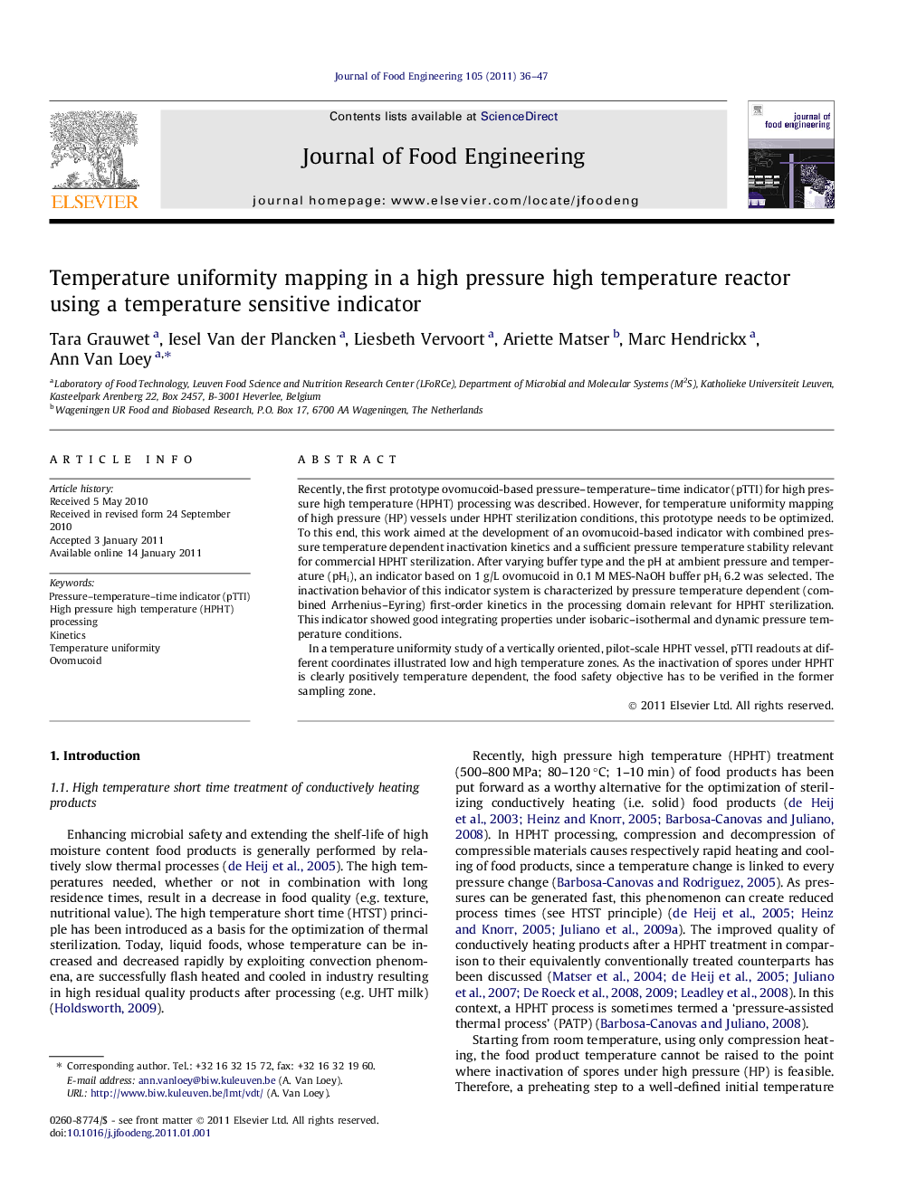 Temperature uniformity mapping in a high pressure high temperature reactor using a temperature sensitive indicator