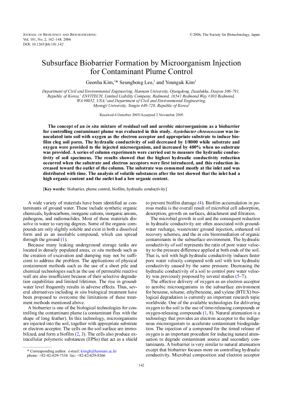 Subsurface biobarrier formation by microorganism injection for contaminant plume control