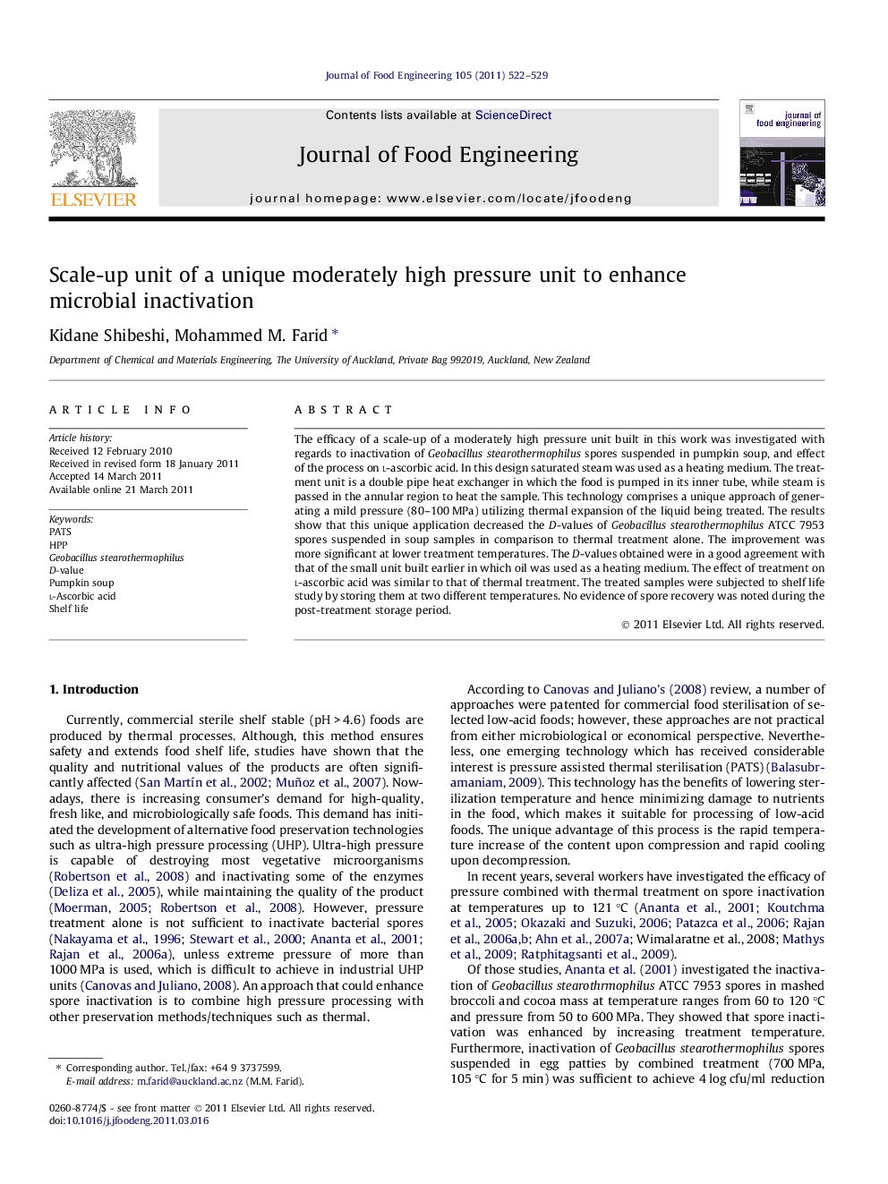 Scale-up unit of a unique moderately high pressure unit to enhance microbial inactivation