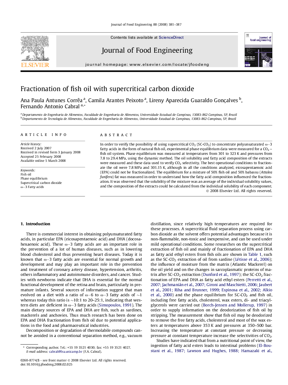 Fractionation of fish oil with supercritical carbon dioxide