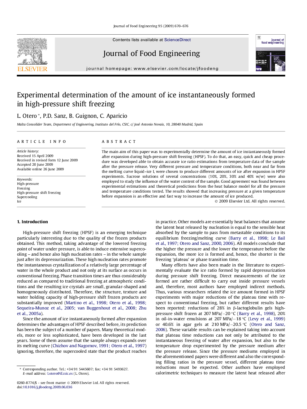 Experimental determination of the amount of ice instantaneously formed in high-pressure shift freezing