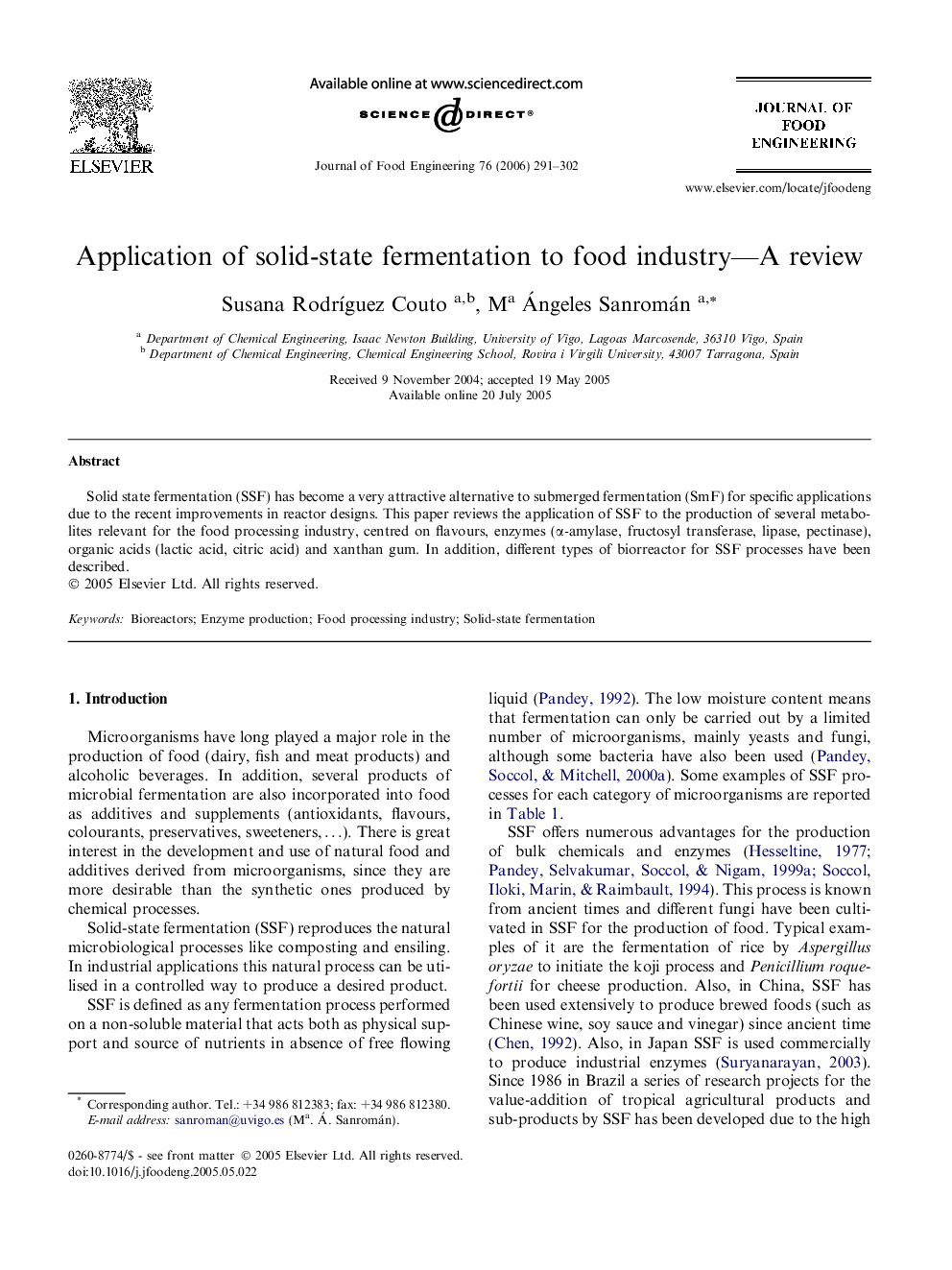 Application of solid-state fermentation to food industry—A review