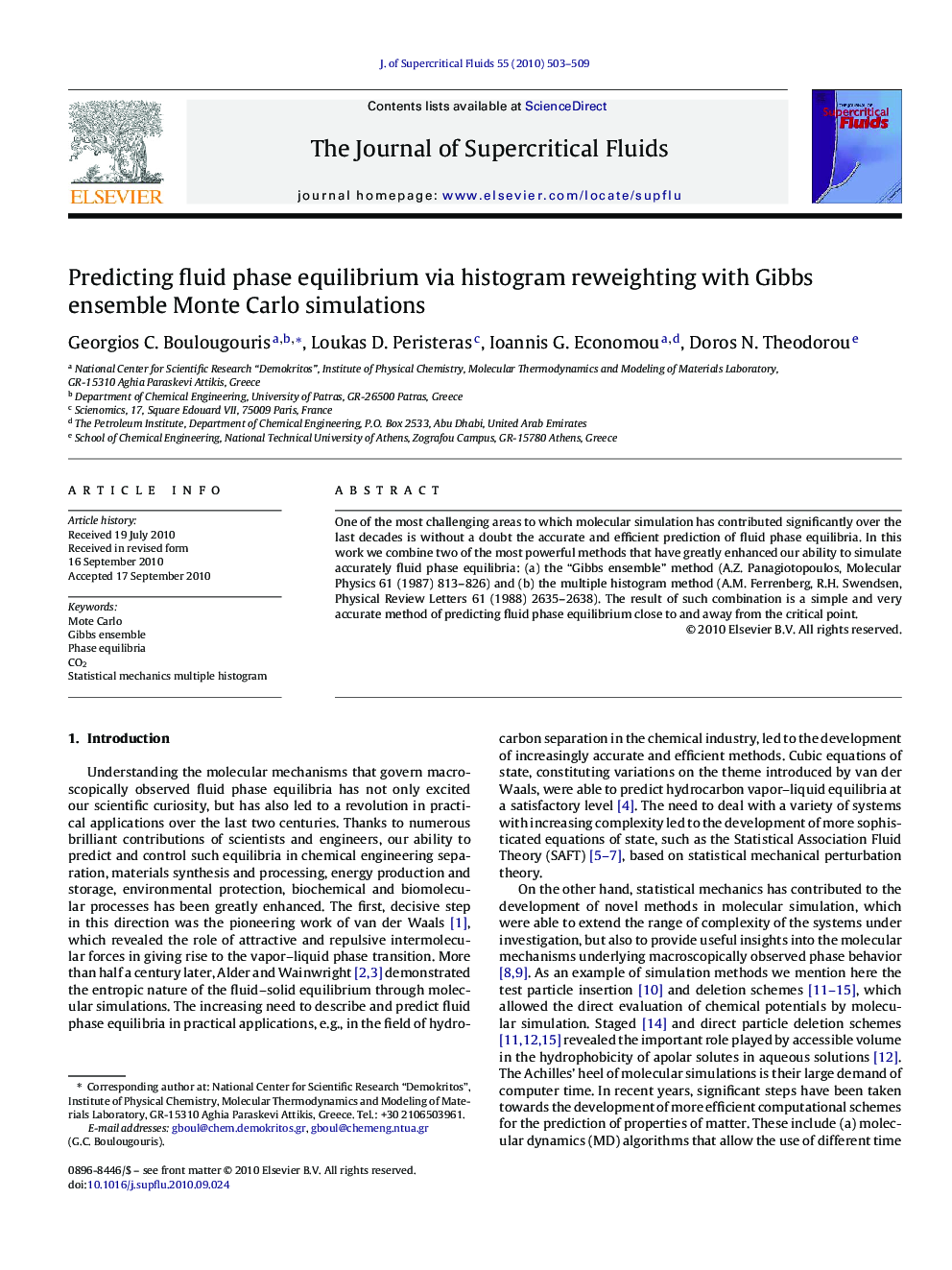 Predicting fluid phase equilibrium via histogram reweighting with Gibbs ensemble Monte Carlo simulations