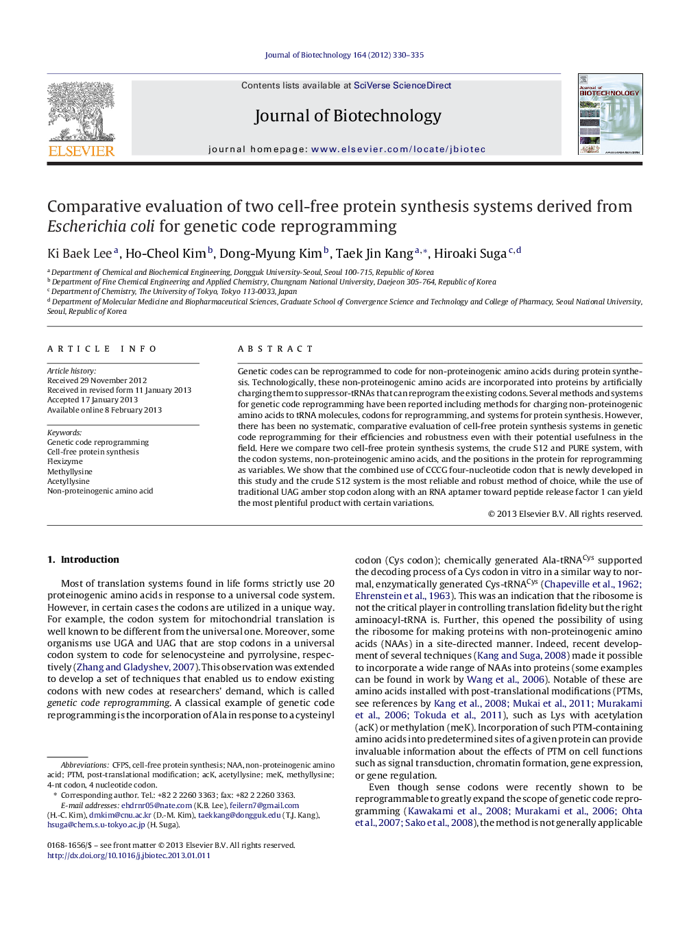 Comparative evaluation of two cell-free protein synthesis systems derived from Escherichia coli for genetic code reprogramming