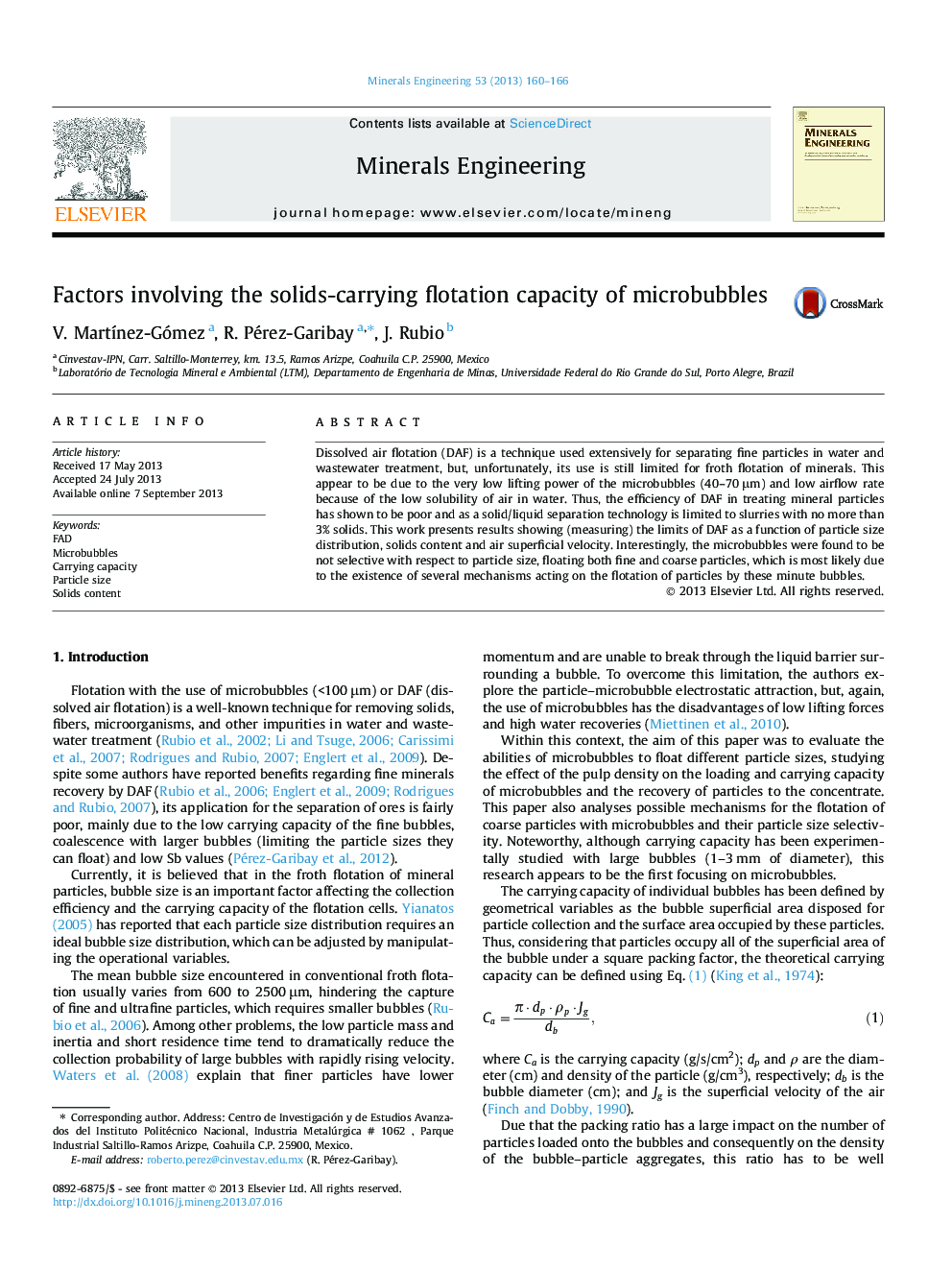 Factors involving the solids-carrying flotation capacity of microbubbles