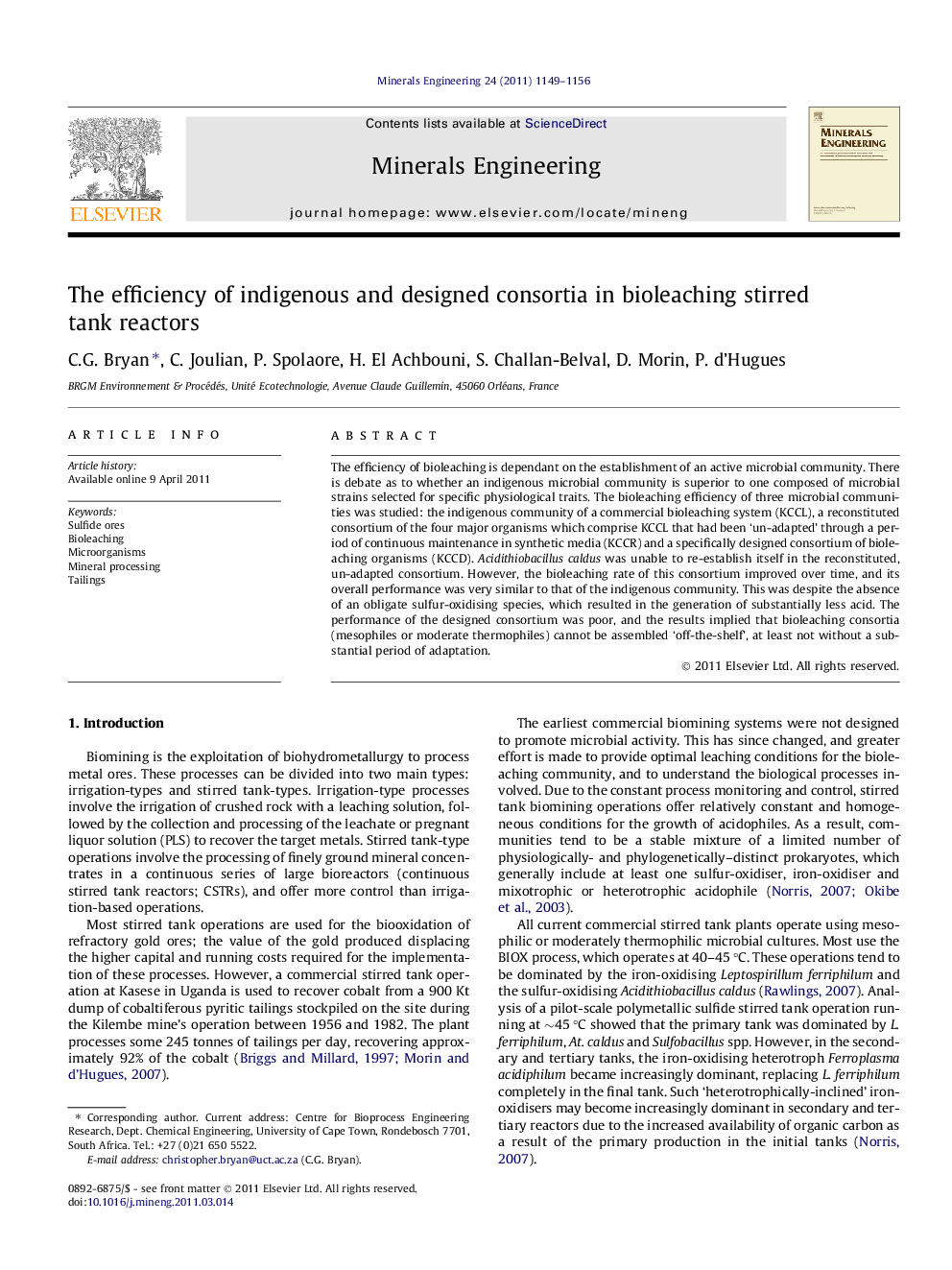 The efficiency of indigenous and designed consortia in bioleaching stirred tank reactors