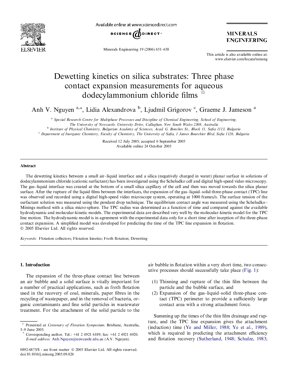 Dewetting kinetics on silica substrates: Three phase contact expansion measurements for aqueous dodecylammonium chloride films 