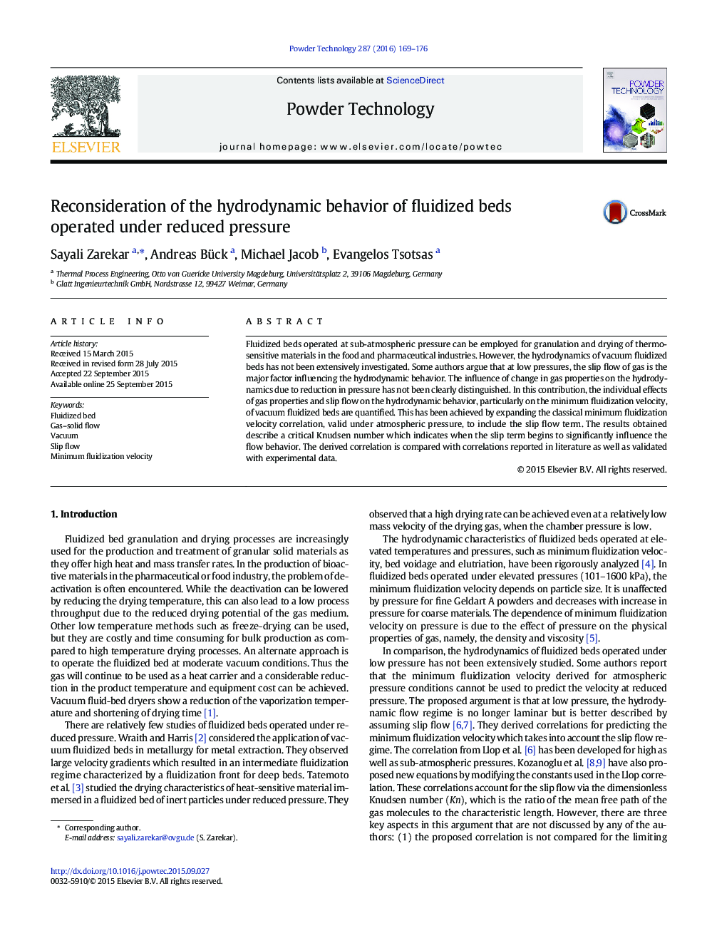 Reconsideration of the hydrodynamic behavior of fluidized beds operated under reduced pressure