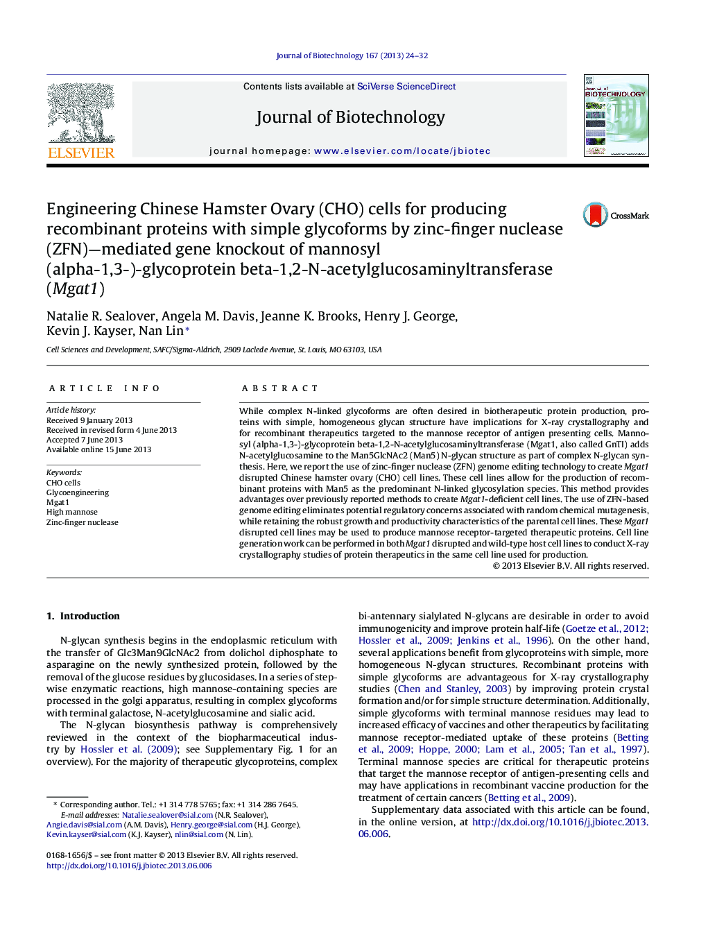 Engineering Chinese Hamster Ovary (CHO) cells for producing recombinant proteins with simple glycoforms by zinc-finger nuclease (ZFN)—mediated gene knockout of mannosyl (alpha-1,3-)-glycoprotein beta-1,2-N-acetylglucosaminyltransferase (Mgat1)