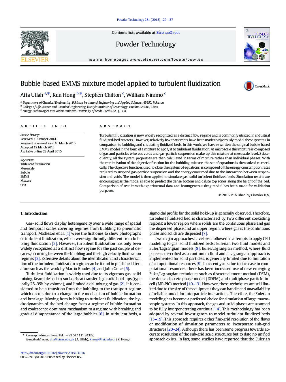 Bubble-based EMMS mixture model applied to turbulent fluidization