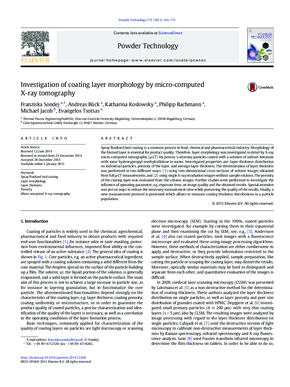 Investigation of coating layer morphology by micro-computed X-ray tomography