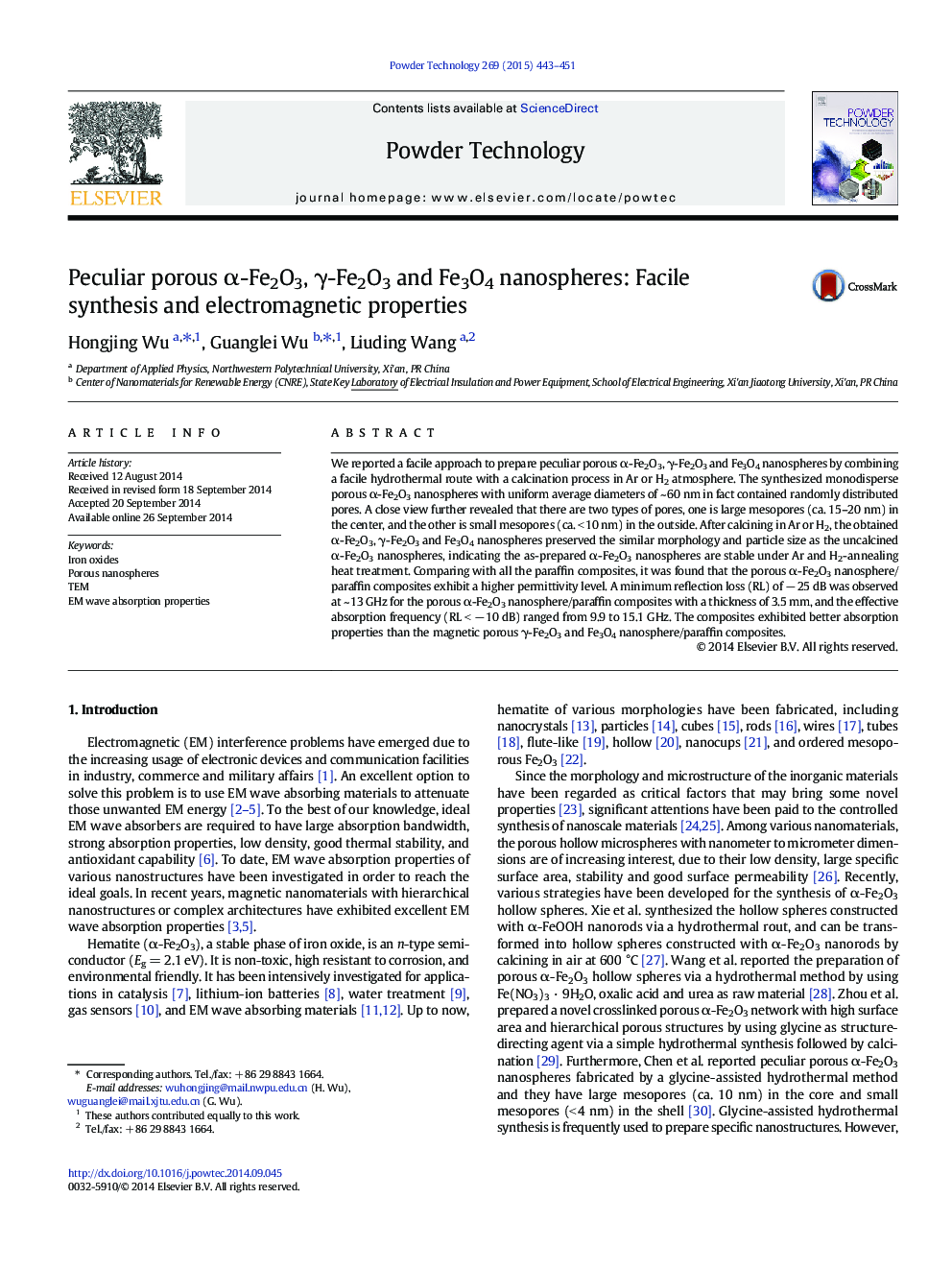 Peculiar porous α-Fe2O3, γ-Fe2O3 and Fe3O4 nanospheres: Facile synthesis and electromagnetic properties