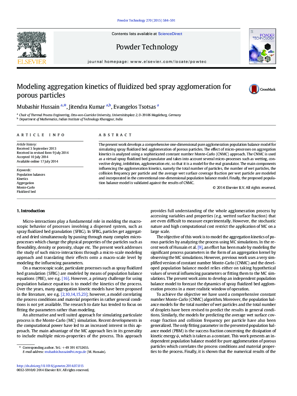 Modeling aggregation kinetics of fluidized bed spray agglomeration for porous particles