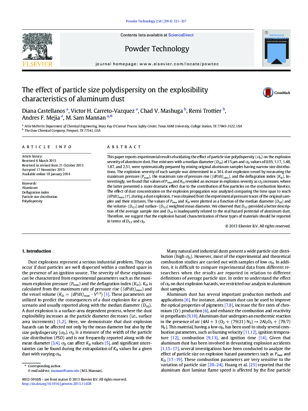 The effect of particle size polydispersity on the explosibility characteristics of aluminum dust