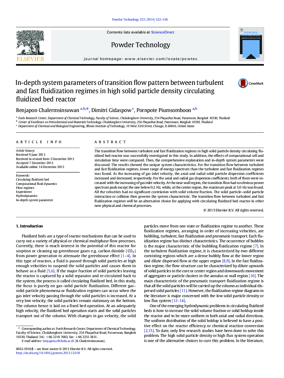 In-depth system parameters of transition flow pattern between turbulent and fast fluidization regimes in high solid particle density circulating fluidized bed reactor