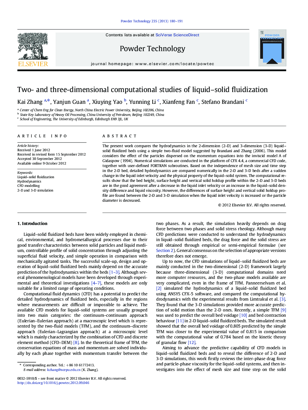 Two- and three-dimensional computational studies of liquid–solid fluidization