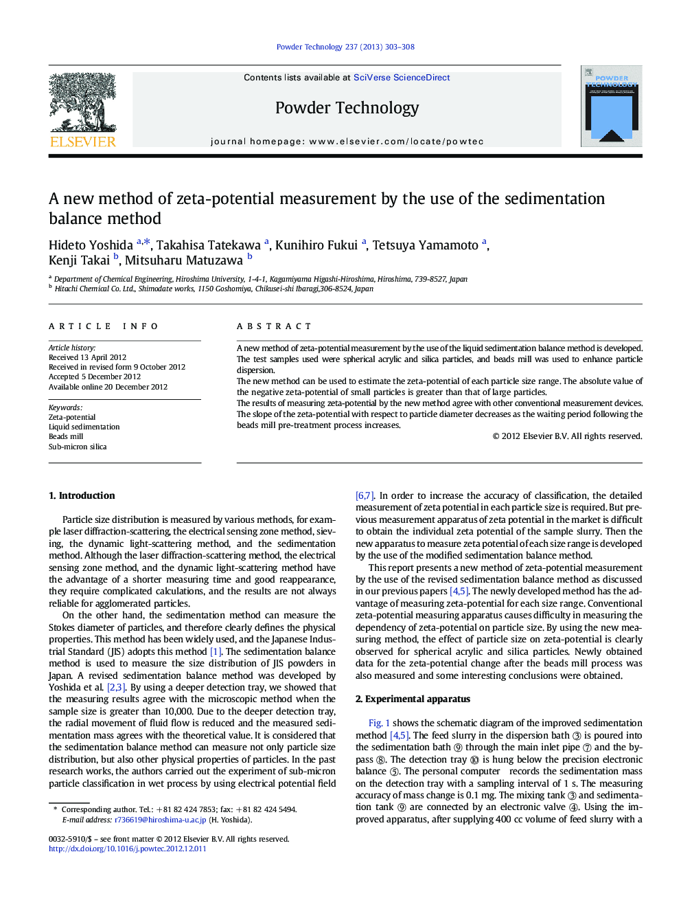 A new method of zeta-potential measurement by the use of the sedimentation balance method