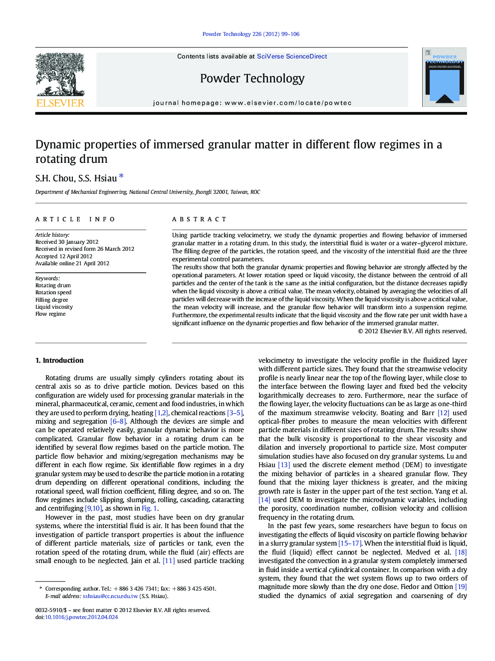 Dynamic properties of immersed granular matter in different flow regimes in a rotating drum