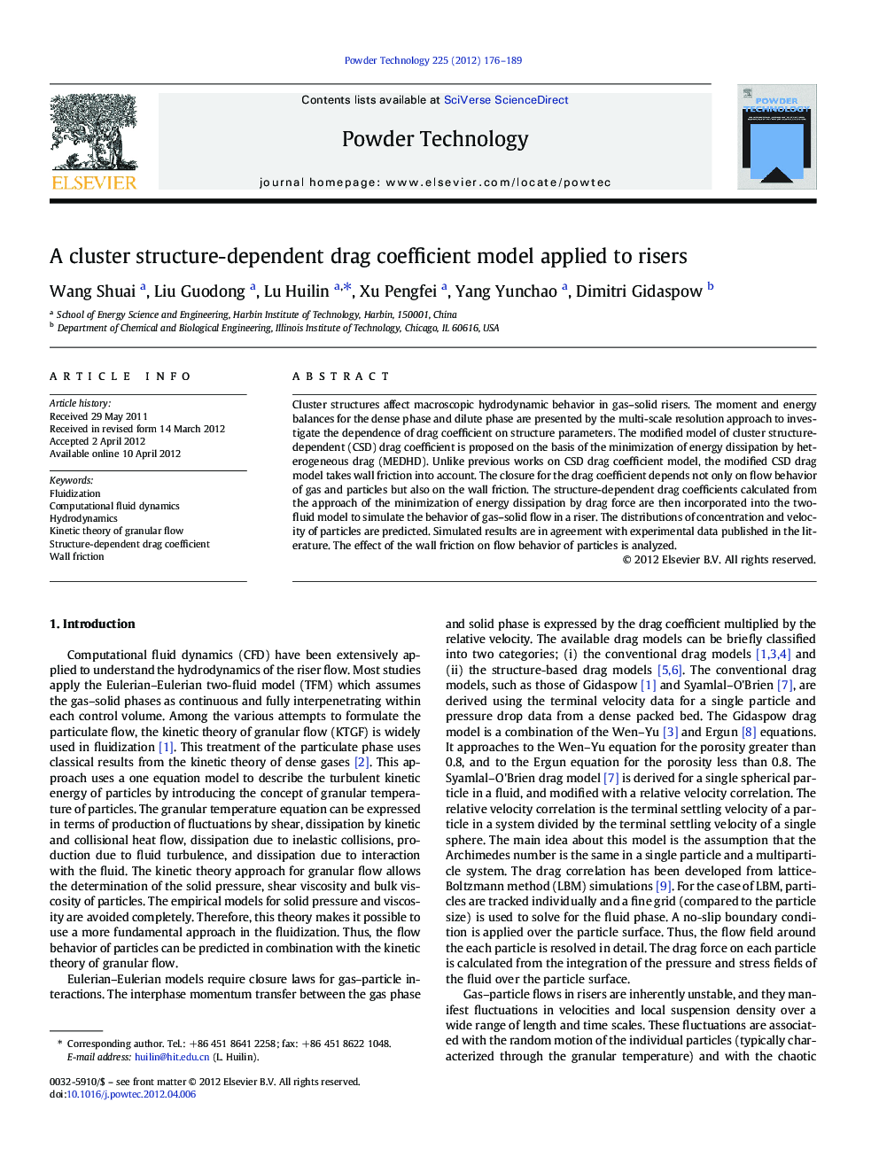 A cluster structure-dependent drag coefficient model applied to risers