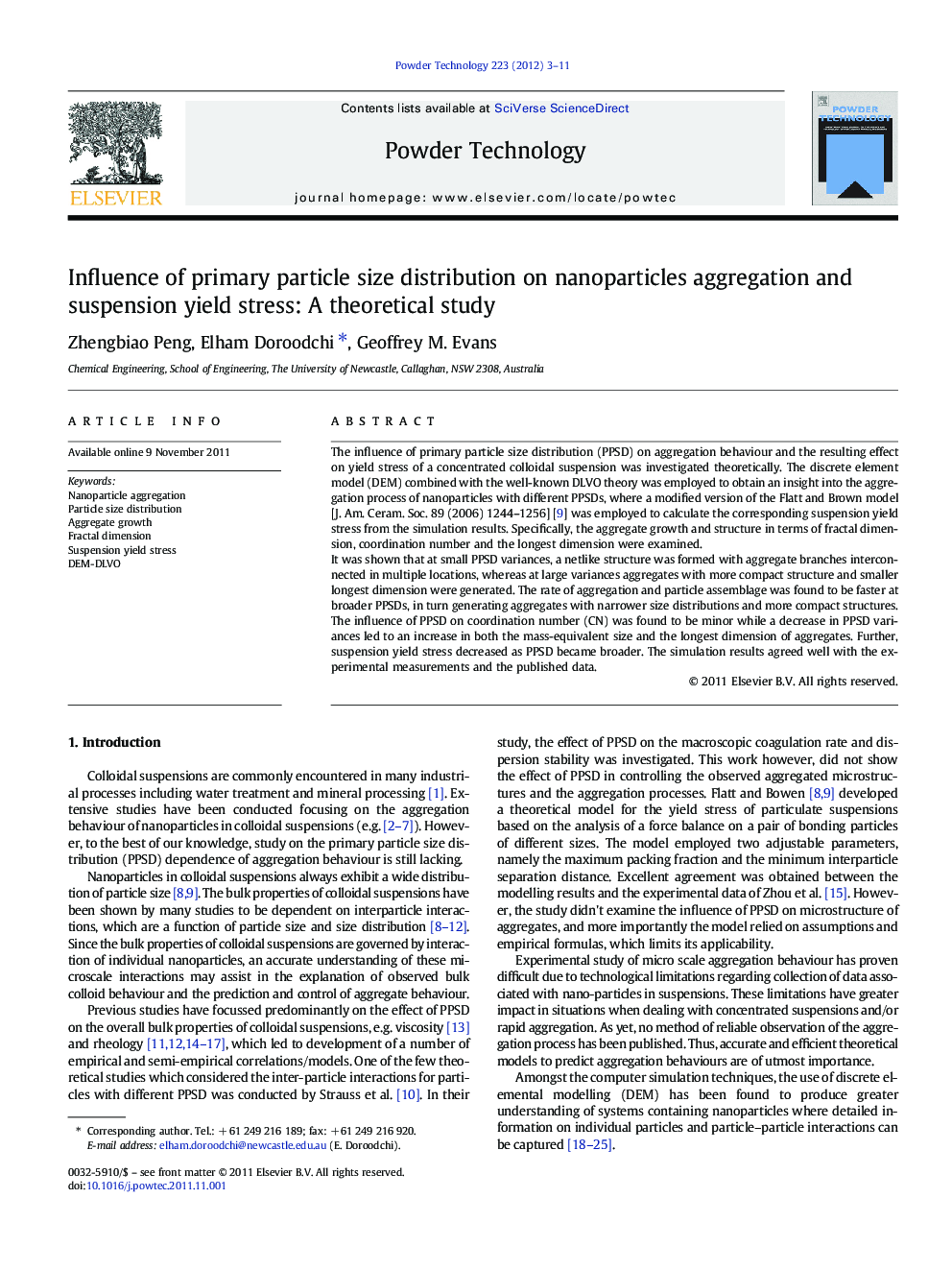 Influence of primary particle size distribution on nanoparticles aggregation and suspension yield stress: A theoretical study