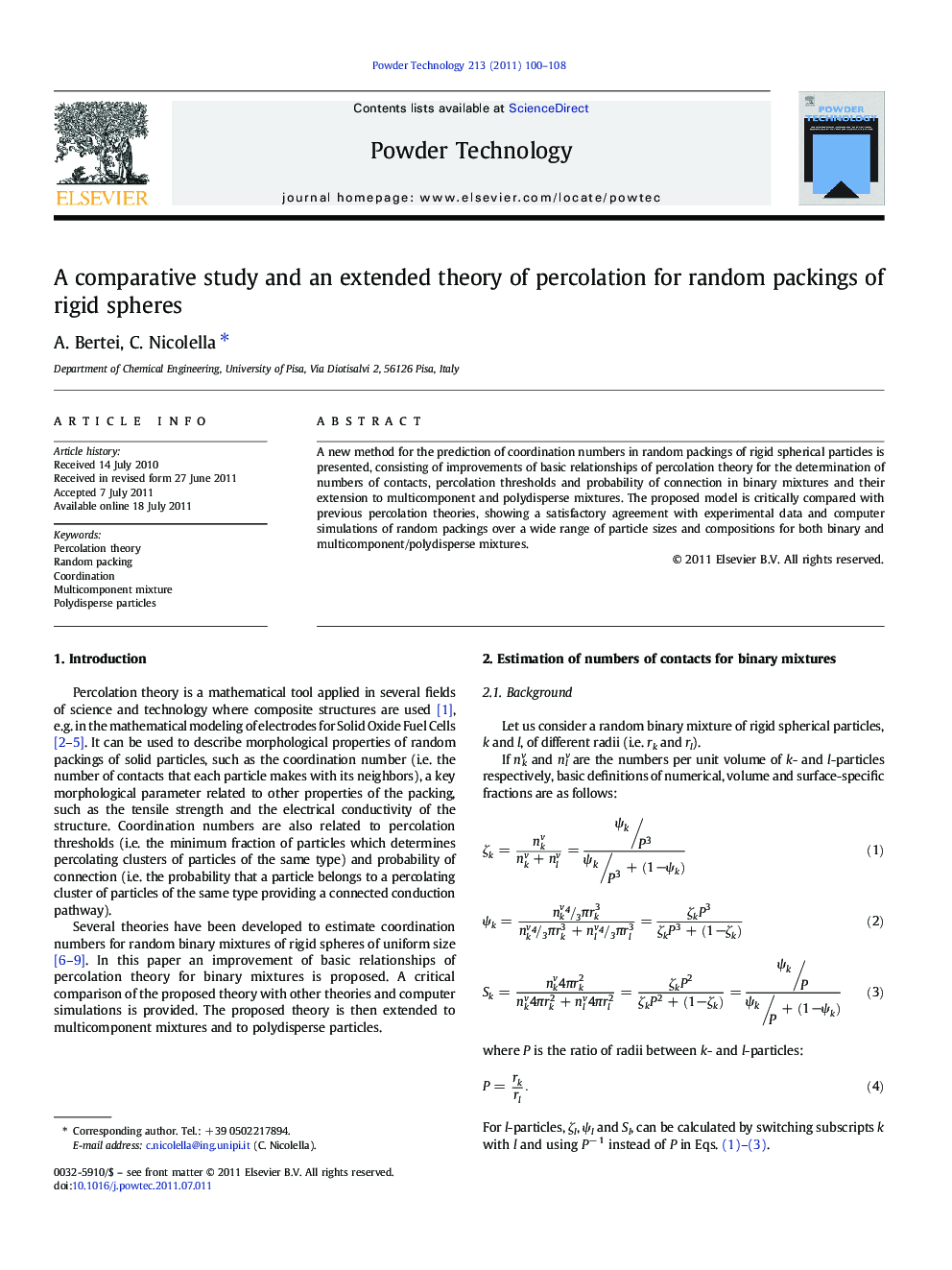 A comparative study and an extended theory of percolation for random packings of rigid spheres