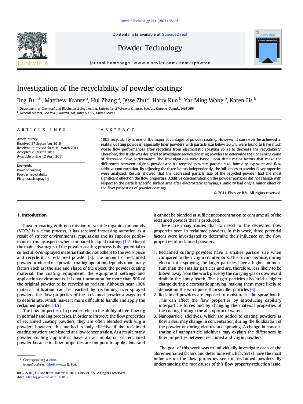 Investigation of the recyclability of powder coatings