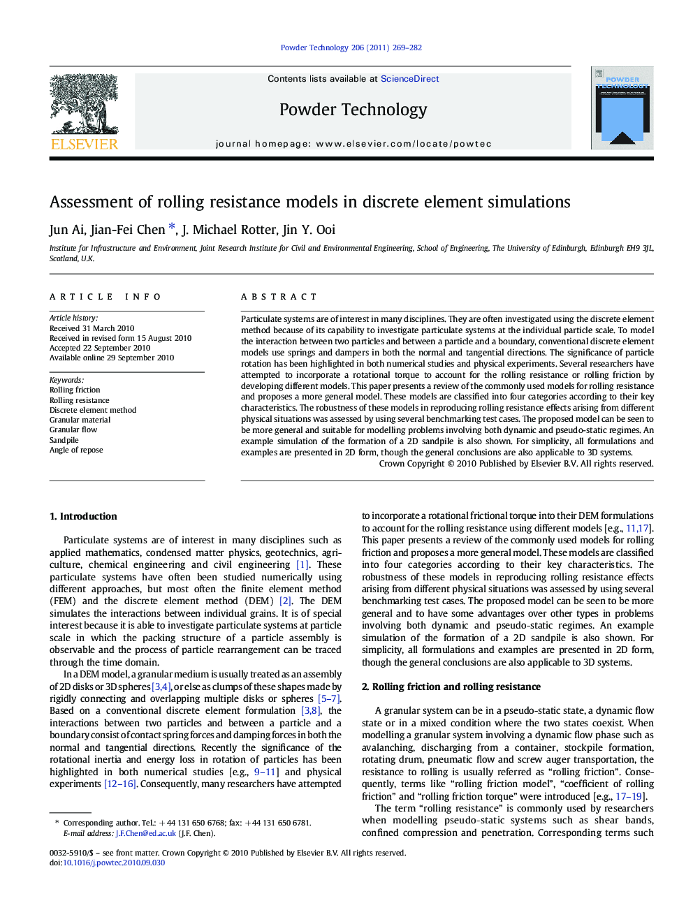 Assessment of rolling resistance models in discrete element simulations