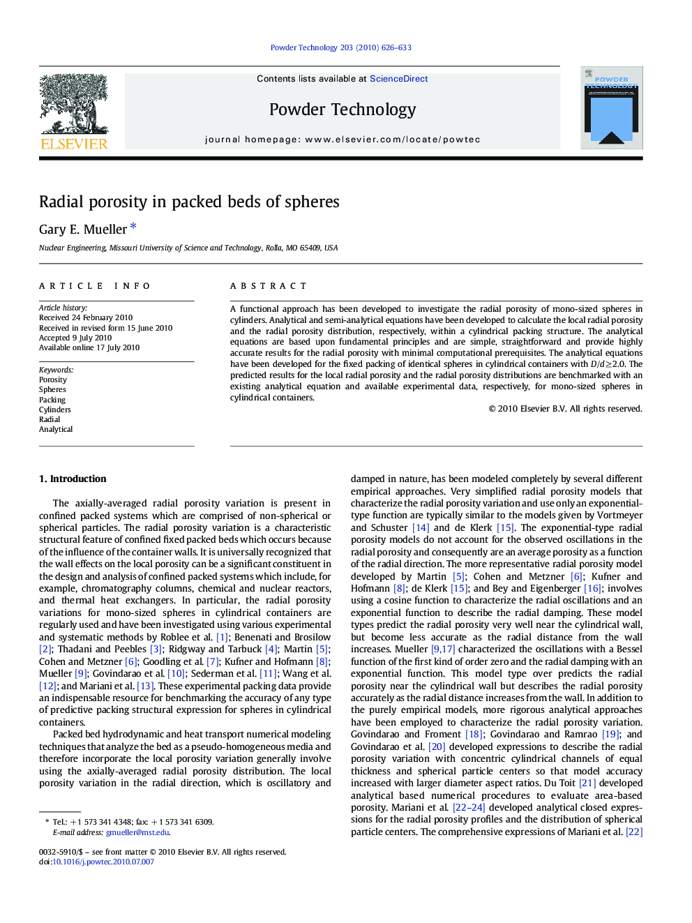 Radial porosity in packed beds of spheres