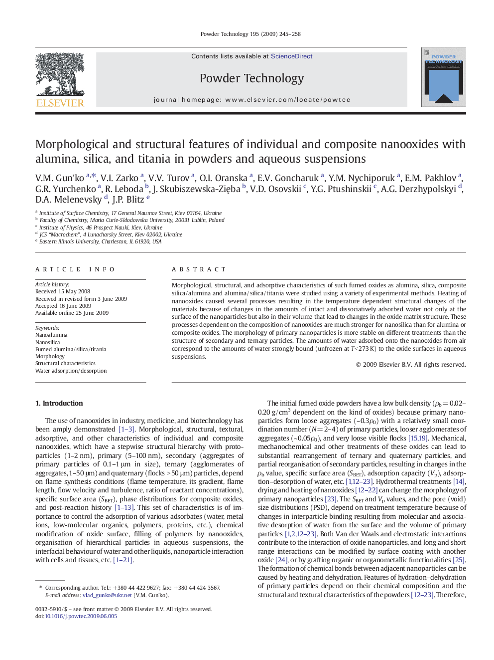 Morphological and structural features of individual and composite nanooxides with alumina, silica, and titania in powders and aqueous suspensions