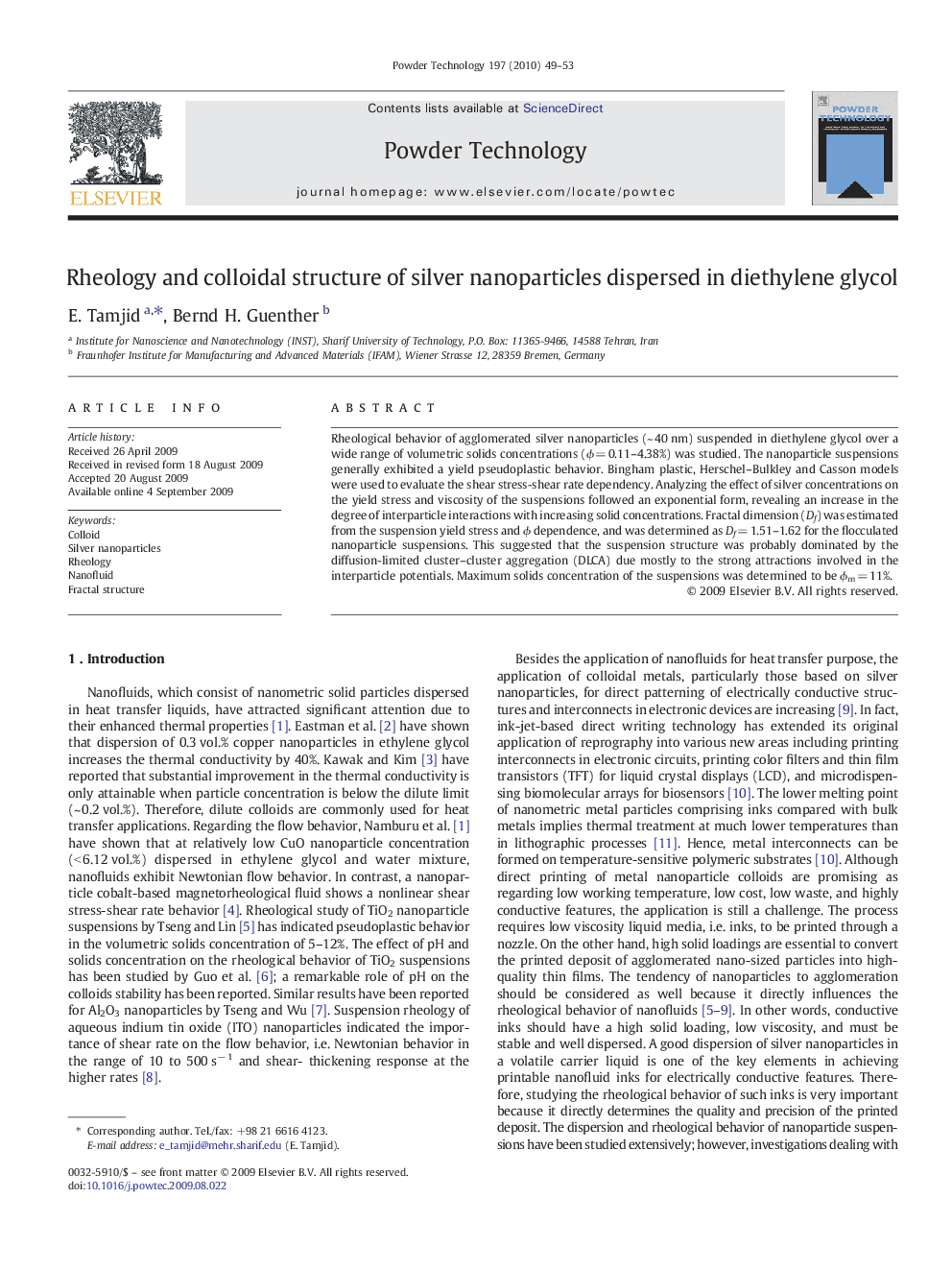 Rheology and colloidal structure of silver nanoparticles dispersed in diethylene glycol