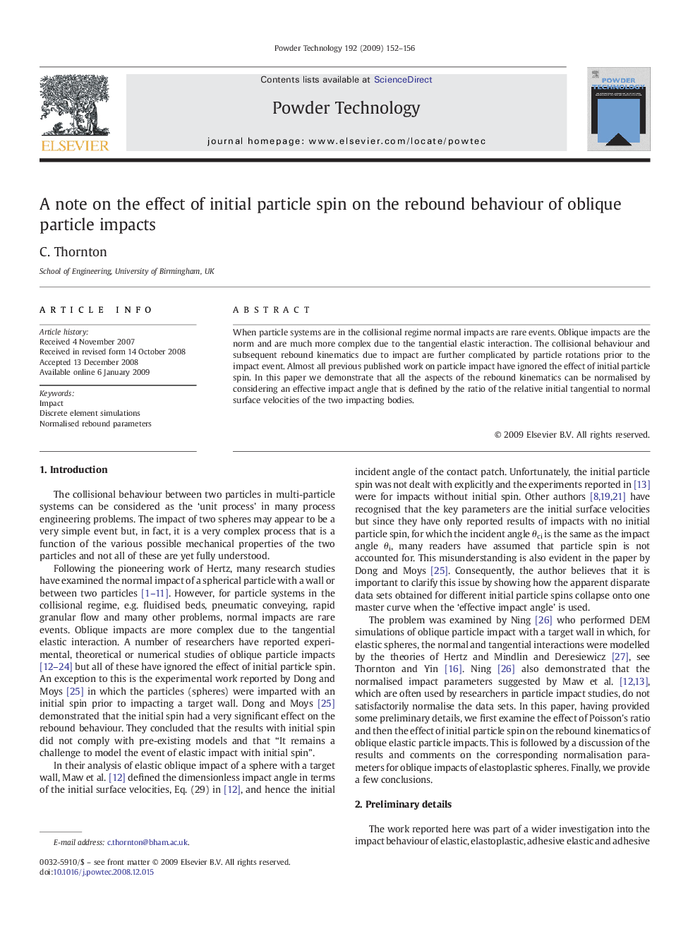 A note on the effect of initial particle spin on the rebound behaviour of oblique particle impacts