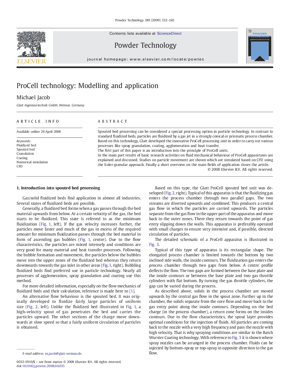 ProCell technology: Modelling and application