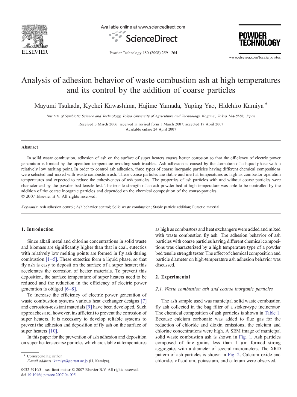 Analysis of adhesion behavior of waste combustion ash at high temperatures and its control by the addition of coarse particles