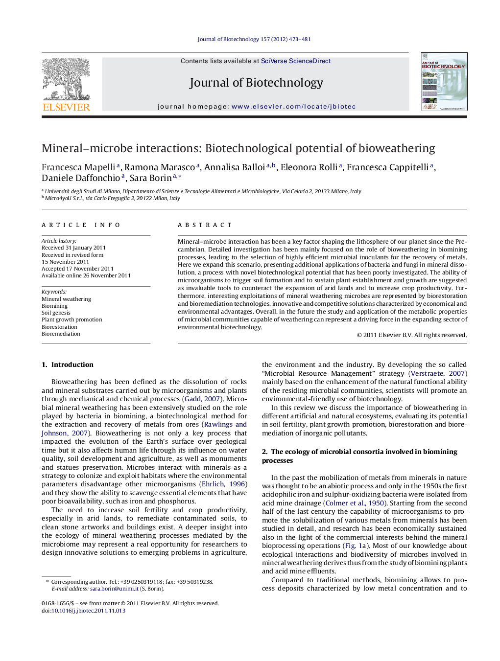 Mineral–microbe interactions: Biotechnological potential of bioweathering