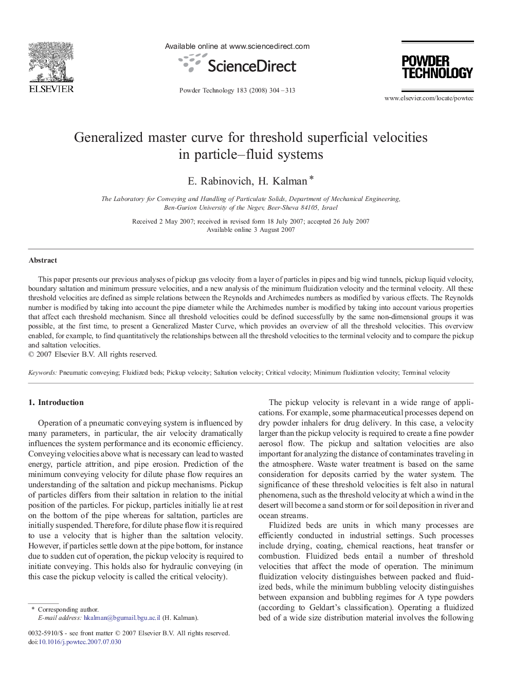 Generalized master curve for threshold superficial velocities in particle–fluid systems