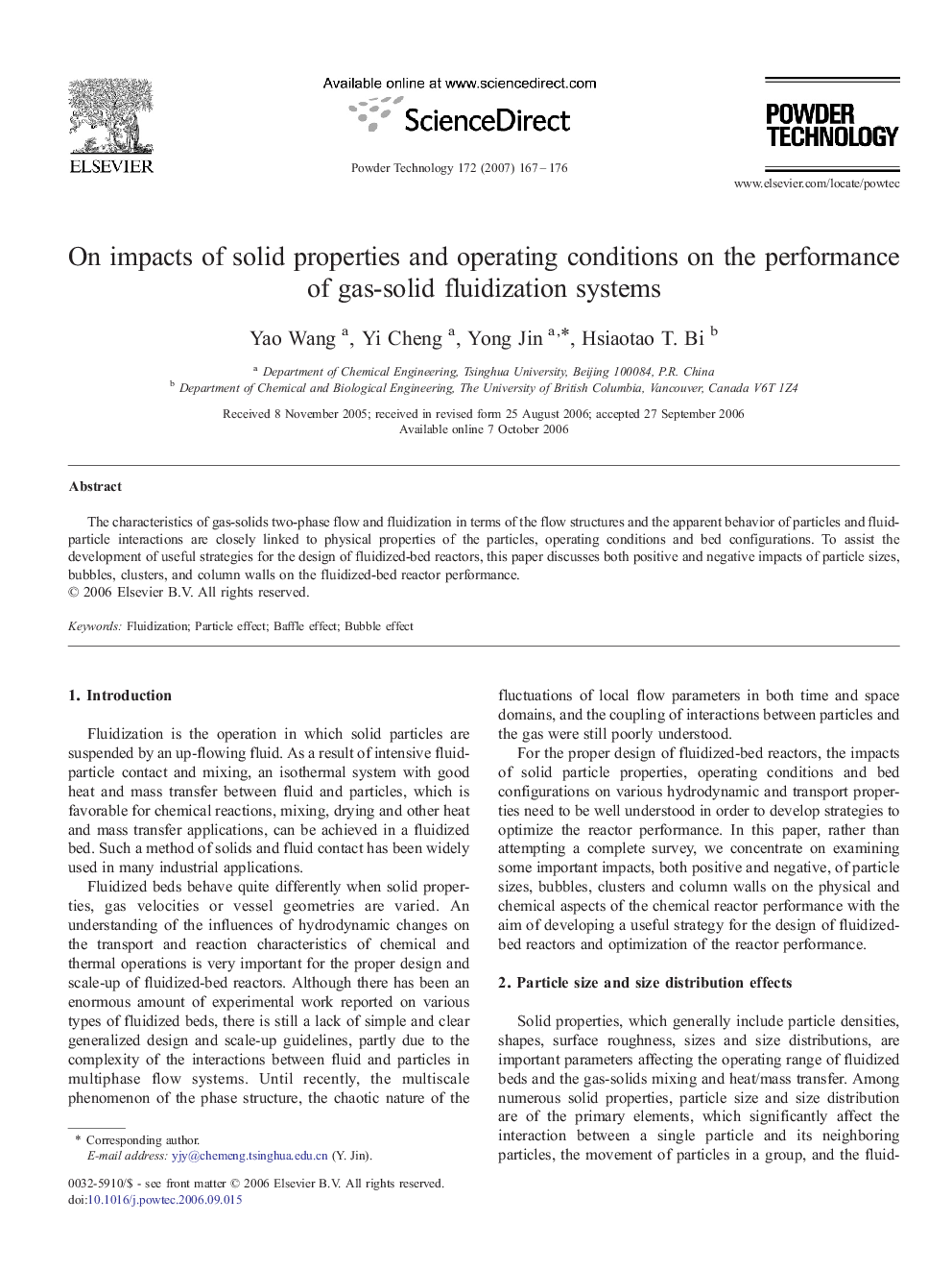 On impacts of solid properties and operating conditions on the performance of gas-solid fluidization systems