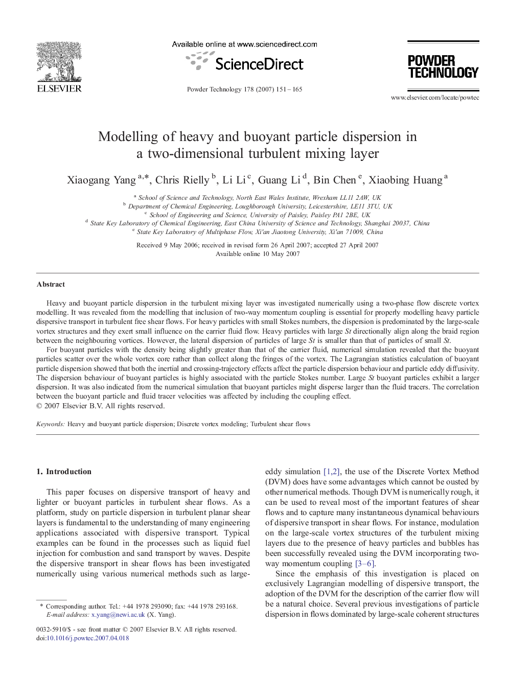 Modelling of heavy and buoyant particle dispersion in a two-dimensional turbulent mixing layer