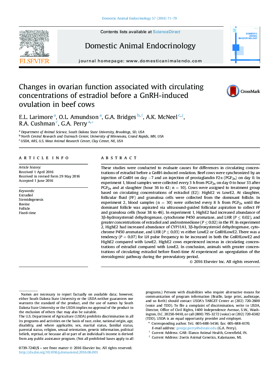 Changes in ovarian function associated with circulating concentrations of estradiol before a GnRH-induced ovulation in beef cows 