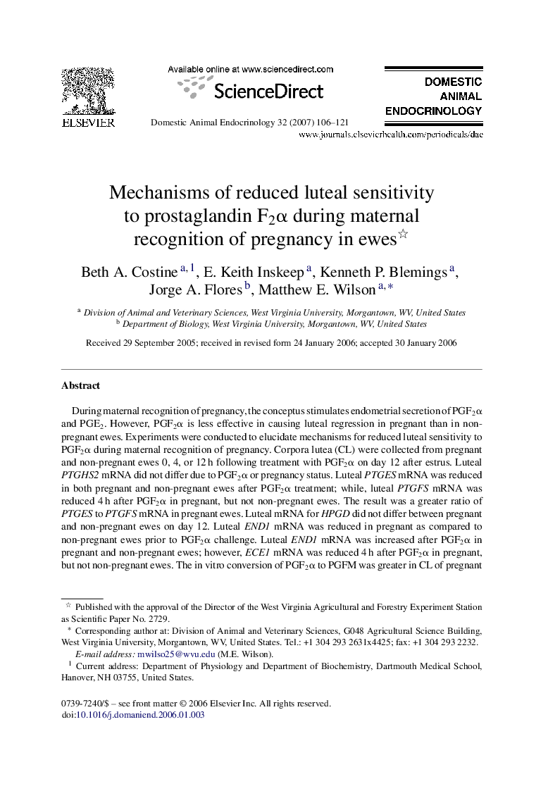 Mechanisms of reduced luteal sensitivity to prostaglandin F2α during maternal recognition of pregnancy in ewes 