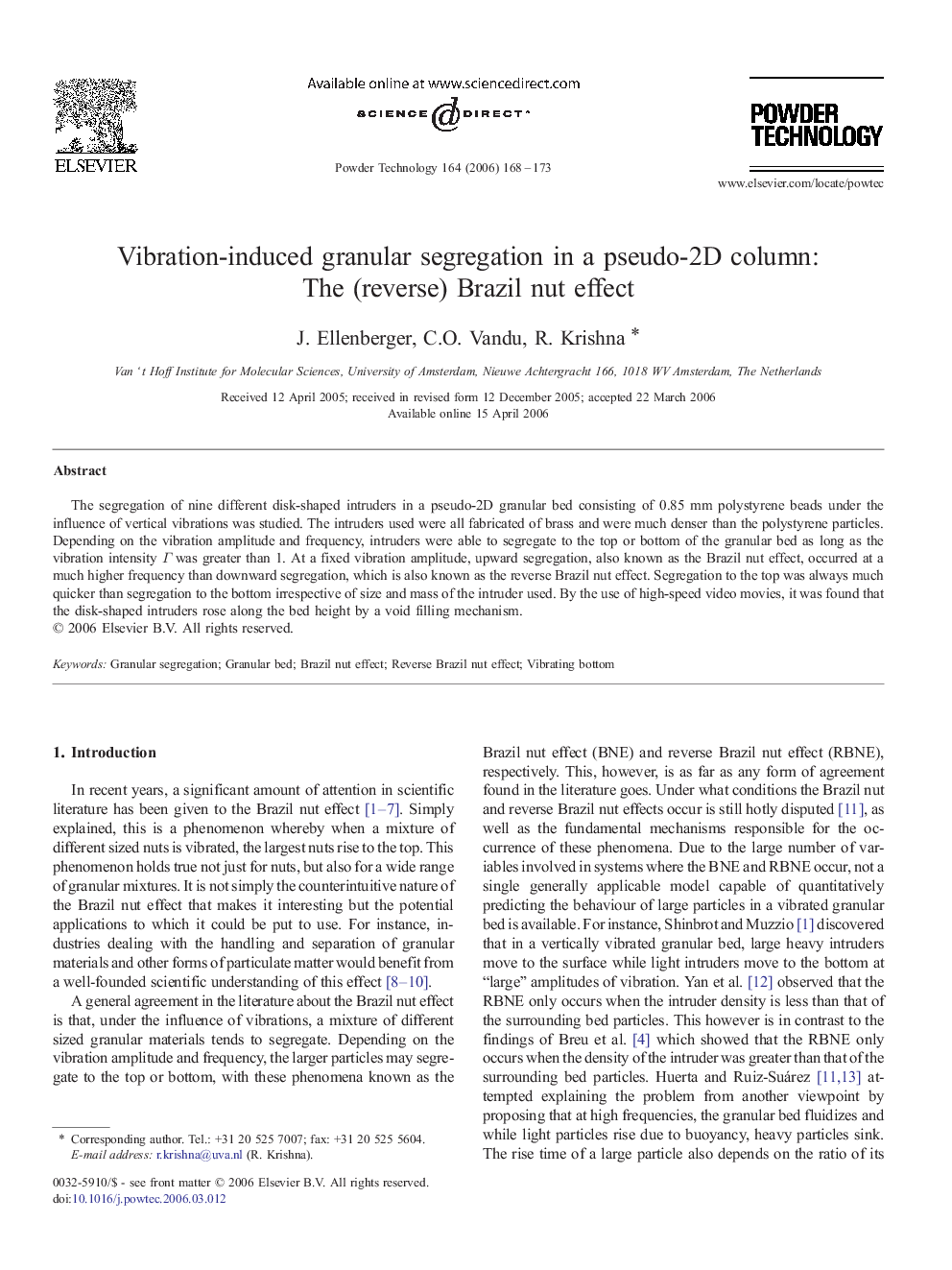 Vibration-induced granular segregation in a pseudo-2D column: The (reverse) Brazil nut effect