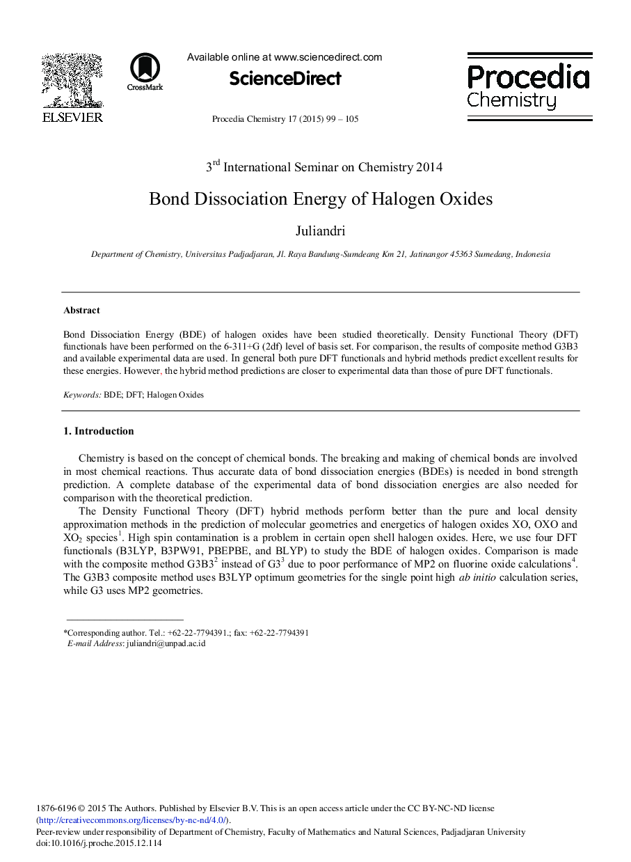 Bond Dissociation Energy of Halogen Oxides 